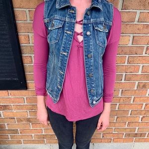 Distressed Jean Vest